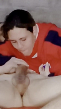 Huge Cum Load in the Mouth of Chubby MILF