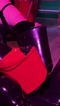 Rubber & Ava Fetishart Give Perv a Latex Footjob Part 1