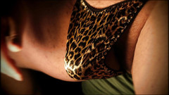 Thongsnpanties: Slutty Leopard Print Satin Thong Play