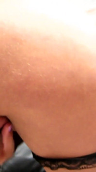 Asian t-girl jerks her hard cock hard