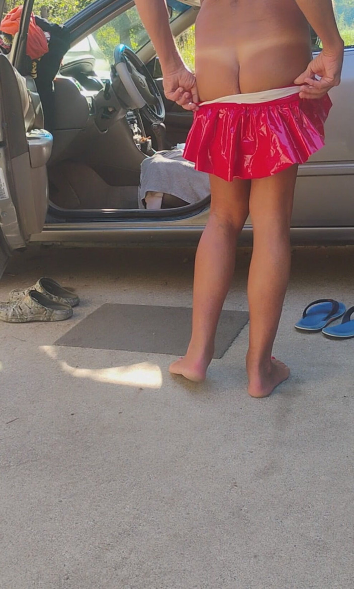 Lolatmylilpeepee: Fire Engine Red Wet Look Mini Skirt