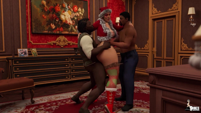 Dukes Hardcore Honeys: Sürtük karım Noel'ini büyük zenci yarağıyla sikişerek geçirdi