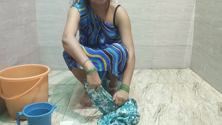 Saarabhabhi6: Stepmom Lets Stepson Fuck Her While Cleaning the Clothes