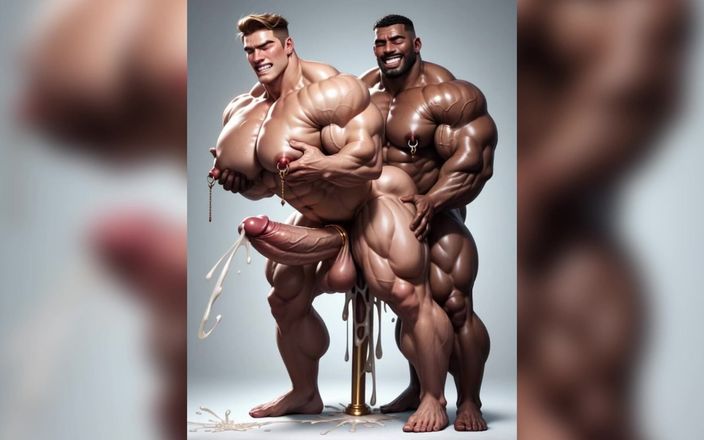 AI gay porn: Ai Big Cock Hunk mengongkek pantat gay