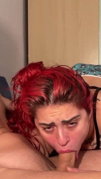 Oral Hardcore in the Bedroom - Camila Goes to the Edge and Swallows Without Shame