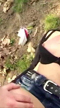 Outdoor sex with an amateur Italian couple, redhead wife, and her dude