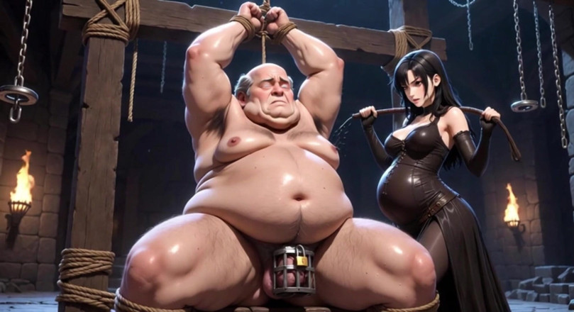 Anime Hentai: Lo schiavo di castità viene frustato duramente - dominazione totale e...