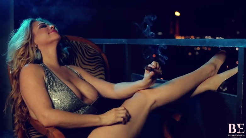 Blush erotica: Latina MILF enjoys BBC and a good cigar