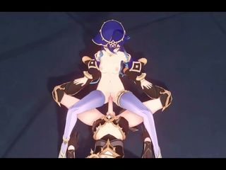 Velvixian: Genshin Impact - Layla - Călărire inversă sexy + ejaculare înăuntru