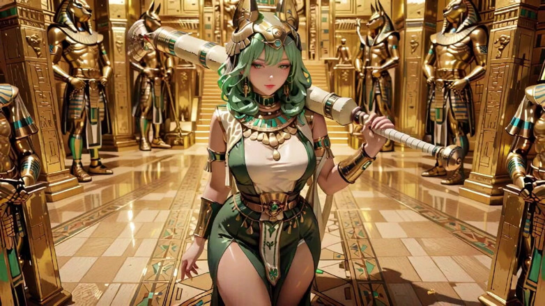 Seraphina Vale: Green Goddess! Firaun bangun di tempat kudus putih pribadinya, berlutut...