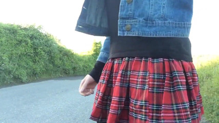 The Midnight Minx: Minx in denim jacket and tartan skirt
