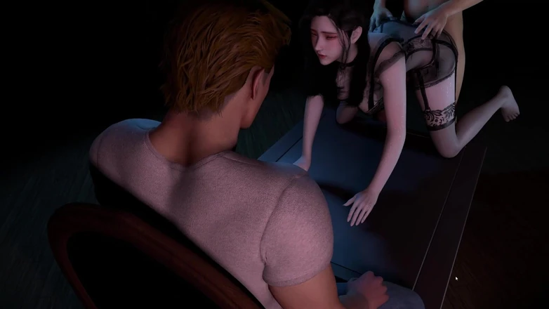 Why fuck so hard: 3D Japanese Wife with Hot Lingerie Have Threesome Sex with...