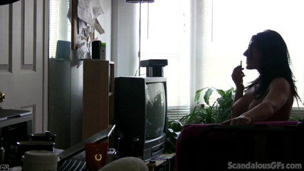 Scandalous GFs: Naked horny babe loves filming sex tape