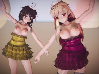 Mmd anime girls: Tarian seksi gadis anime mmd r-18 (klip 44)