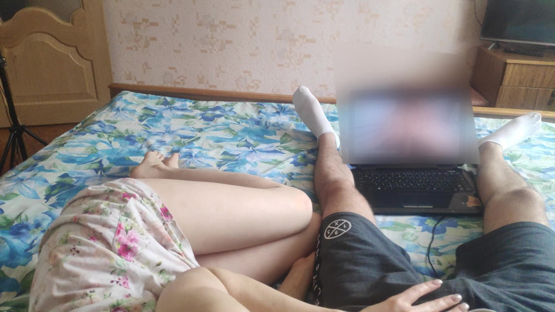 Sasha Green: Masturbates and sucks dick to stepbrother while watching porn