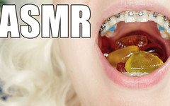 Arya Grander: Rovnátka fetiš ASMR video mukbang