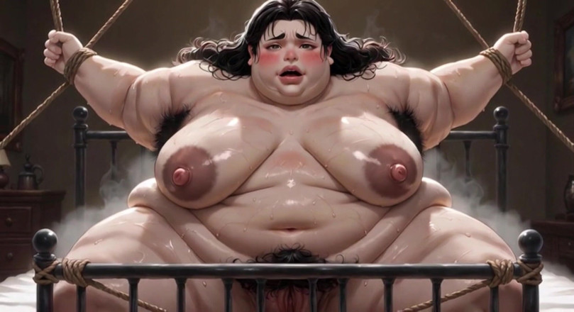 YOUR BEST FANTASY: 肥満のBBWがベッドで縛られて - 非常にムラムラして膣に精液を求めている