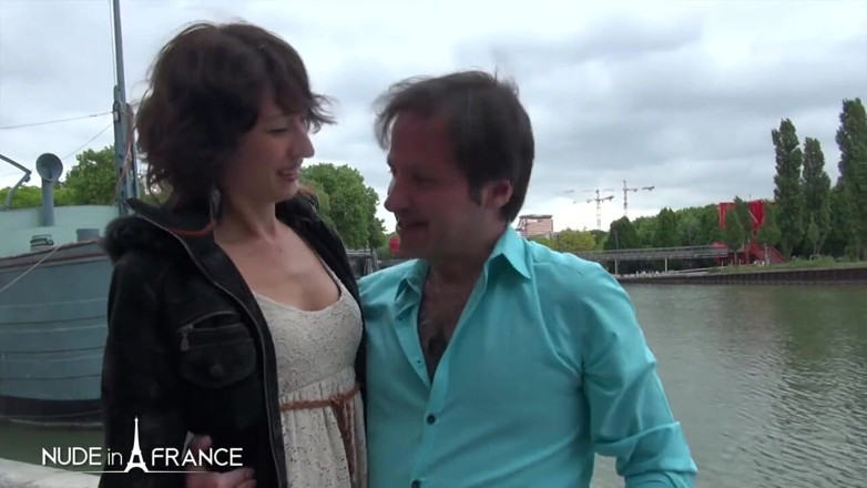 Nude in France: Casting in the street of a pretty brunette getting hard...