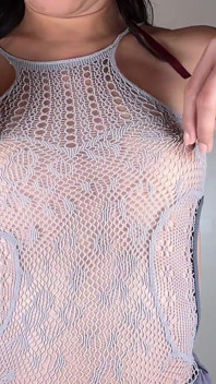 43 Min, 5 Sheer Outfits - Hardcore Nipple Tease & Play by Skinny Asian with Small Tits - Worship Her Big Asian Nipples