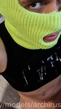 Huge Cum Squirt on a Handsome Femboy with Streams of Sperm