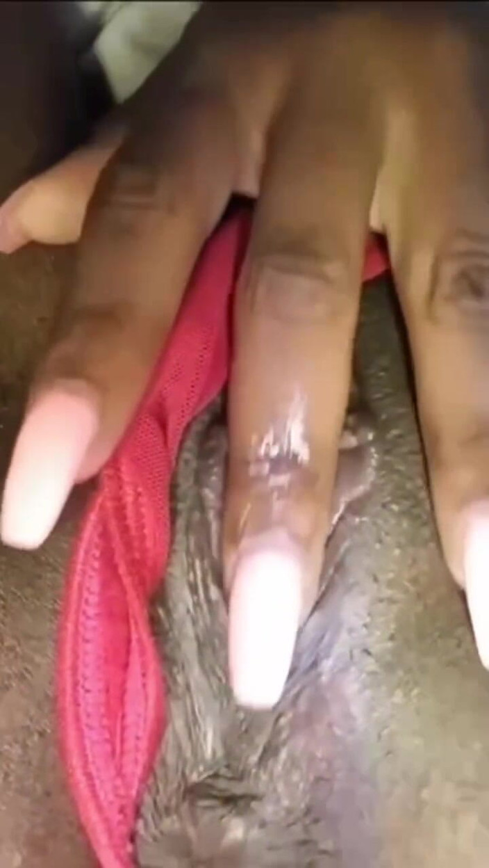 Chocolatedips: Panties to the Side as Ebony Teen Exposes Her Tiny...