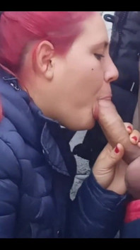 Red Girl Gives Me a Cock Suck Until She Gets My Milk