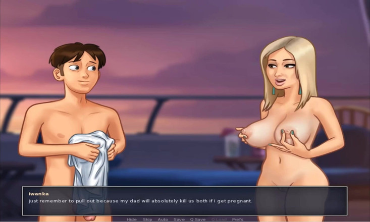 Cartoon Play: Summertime saga part 285 - hot sex on stepfather yacht