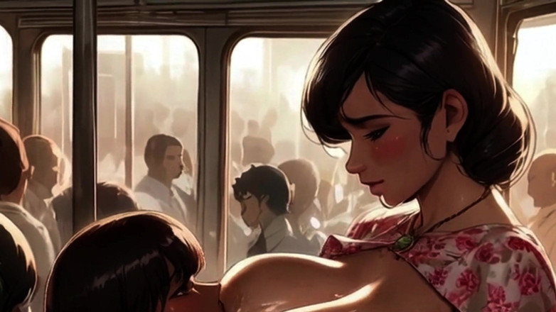 Spicy Toons: Milfs lattigino che si allattano a vicenda sul bus in...