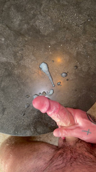 John North Bursts His Huge Load Over His Coffee Table