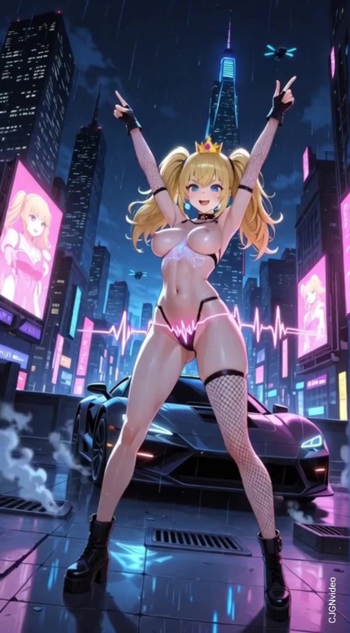 Hot girl dancing: 108. Princess Peach Cyberpunk Version Dance (ai Animation)