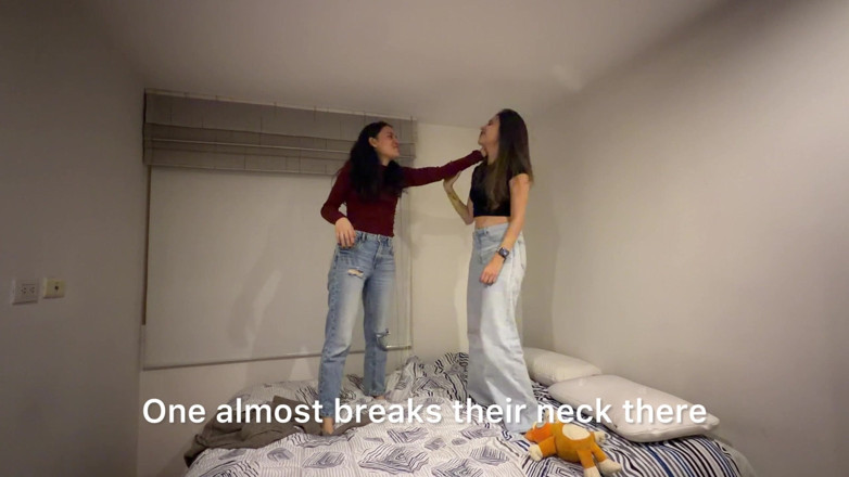 scarlettandc: We Had Fun Playing in Bed to Jump