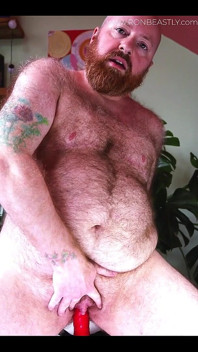 Hairy Ftm Rides a Chair Dildo