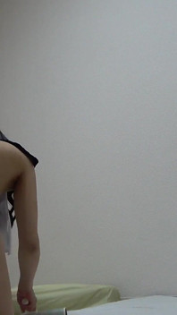 Girls-only Apartment in Japan, a Girl Cleaning in Apron Style Miniskirt Uniform, Thong Wedgie Panties, and White Socks