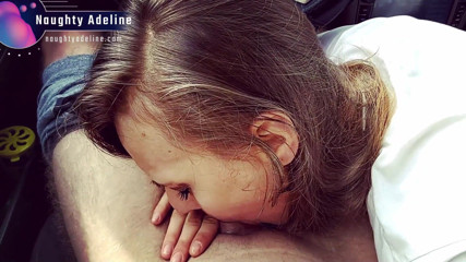 Naughty Adeline: Nedbalé kouření v autě se spermatem v ústech
