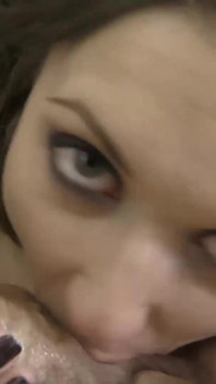 Delicious teen gal gets her face messy