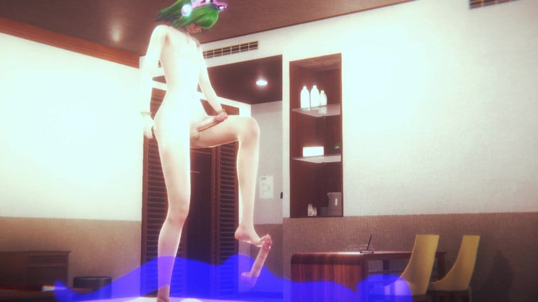 Yaoitube: Yaoi Femboy - Green Hair Footjob