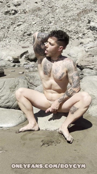 Gay Exhibitionist in a Nudist Beach