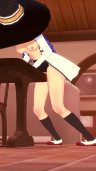Roxy gnuggar i hörnet av bordet | Mushoku Tensei Hentai