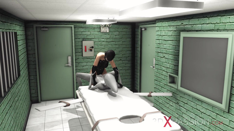 3dxpassion-transgender: Female alien in a prison gets fucked hard by a...