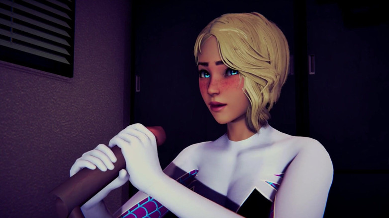 Waifu club 3D: Gwen melancap zakar awak sehingga awak pancut