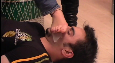Foot Girls: He has no choice but to smell those feet