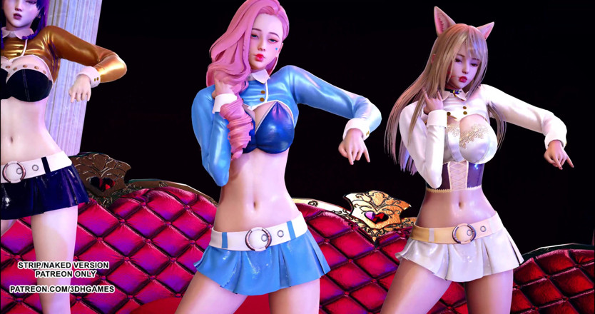 3D-Hentai Games: Sunmi - Lalalay Ahri Seraphine Kaisa baile erótico