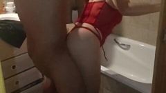 Getting a Big Cock in the Ass to My Stepmom in the Bathroom for Slut