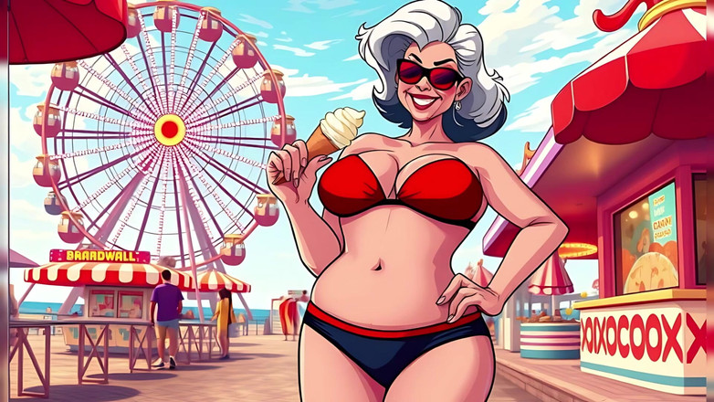 AI Porn: Bikini kartun dewasa (tidak telanjang)