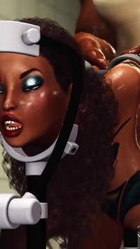 Сексуальную грудастую чернокожую жестко трахает большой черный член. Jessica 5000 в действии