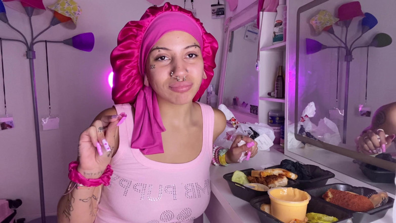 Nali Marie: Mukbang Spicy Food Asmr Long Nails Messy Facestuffing Vlog
