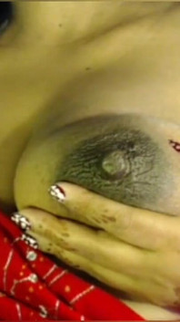 Sexy Girl Closup Nipple Licking Big Boobs Playing.