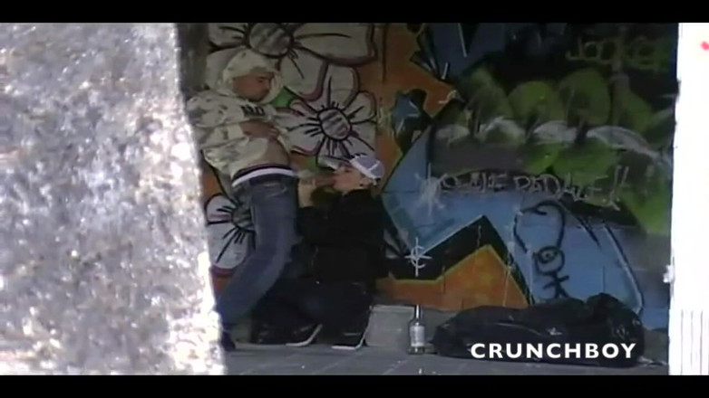 Crunch Boy: Sexy straight man fucking a twink in exhib outdoor
