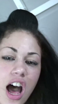 Dark Haired Pole Dancer in Fishnets Strips and Gets Banged on the Stage