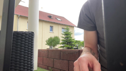 Thats Pavel: Russian Boy Plays with His Cock on the Terrace. Very...